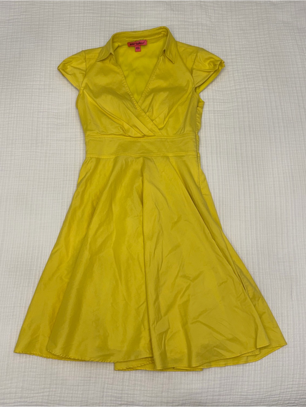 betsey johnson yellow collared mini dress